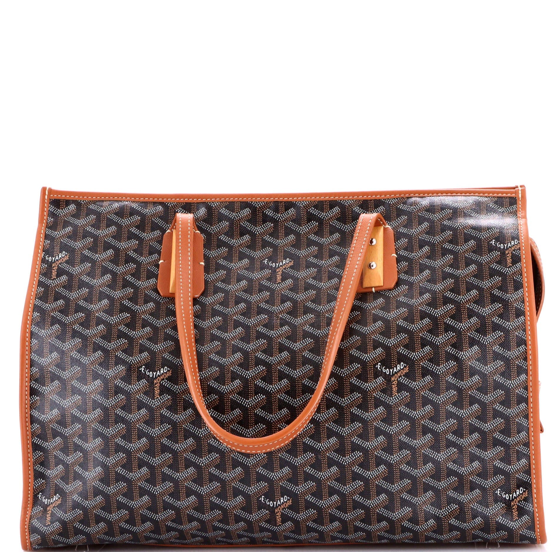 Pre-Owned Goyard Marquises Bag Coated Canvas, Main, color, Brown