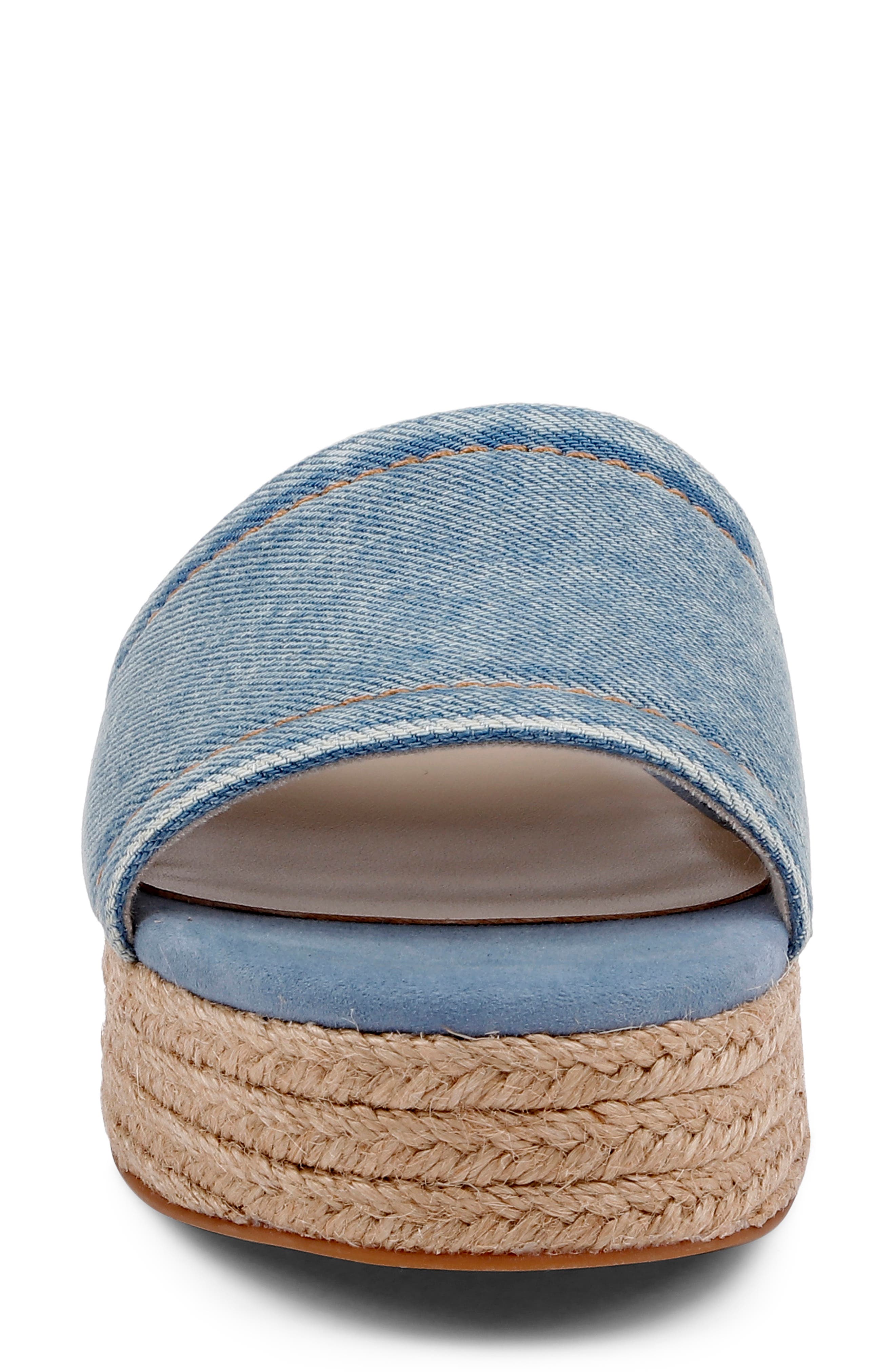 L'AGENCE Ramani II Espadrille Platform Wedge Slide Sandal, Alternate, color, Light Denim