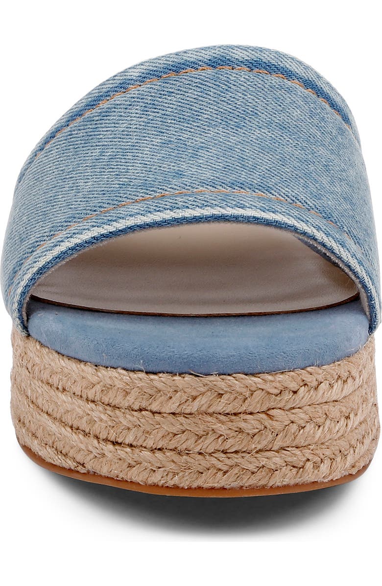 L'AGENCE Ramani II Espadrille Platform Wedge Slide Sandal, Alternate, color, Light Denim