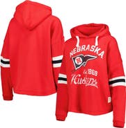 PRESSBOX Women's Pressbox Scarlet Nebraska Huskers Super Pennant Pullover Hoodie