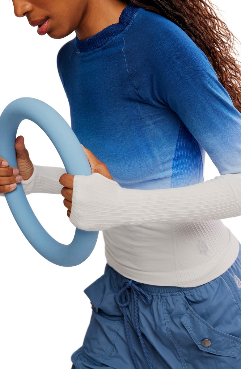 Free People Take Flight Layer Top, Alternate, color, Deep Blue Faded Comb