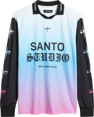 SANTO STUDIO Faith Over Fear Graphic Jersey Polo