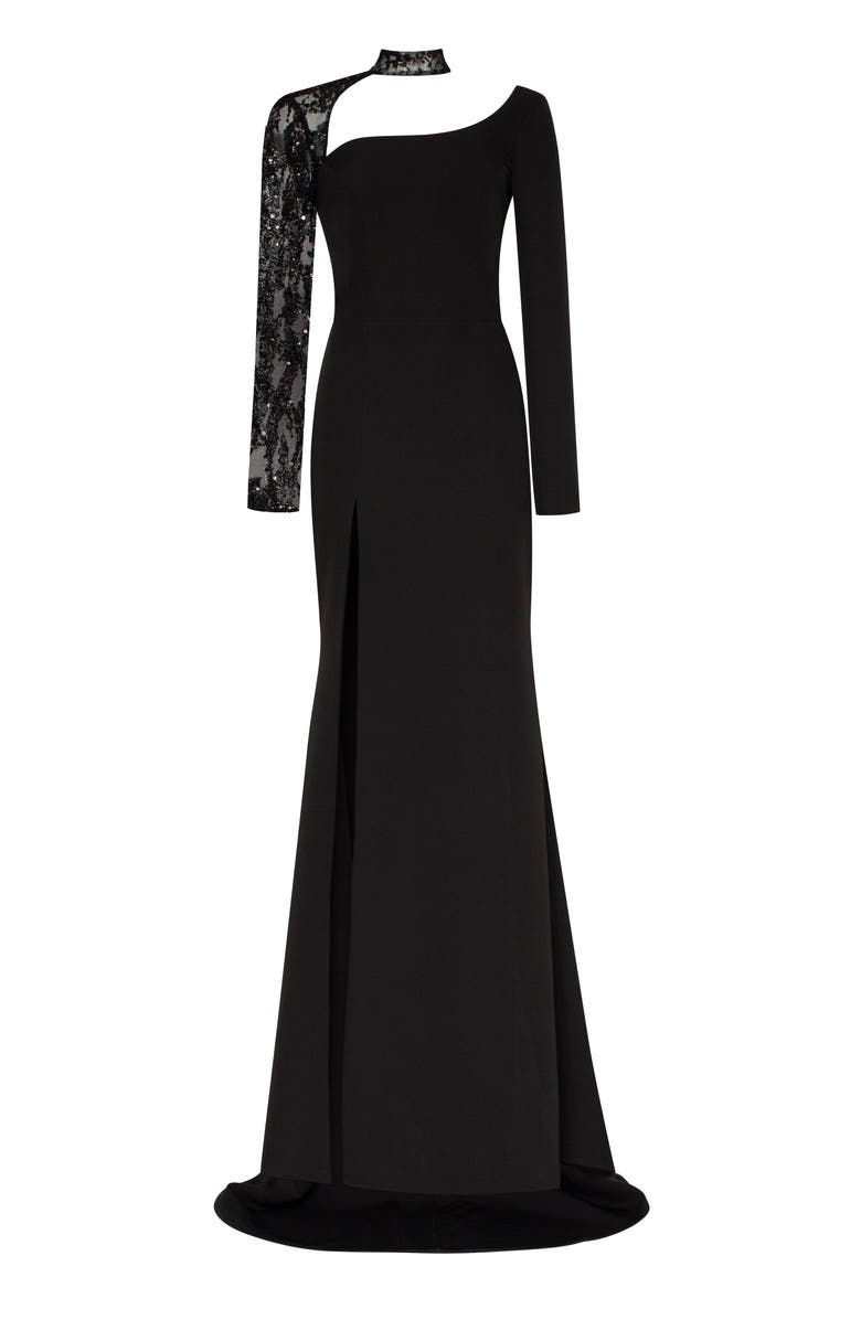 Milla Trumpet Gown With Detachable Sleeve, Main, color, 