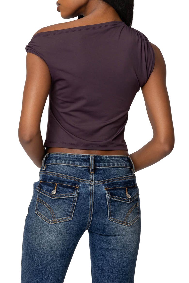 Metal Ring One-Shoulder Top, Alternate, color, PURPLE