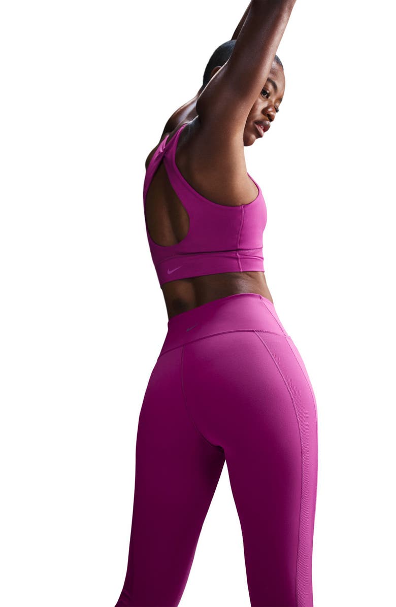 Nike One Wrap High Waisted 7/8 Leggings, Alternate, color, Hot Fuchsia/ Black
