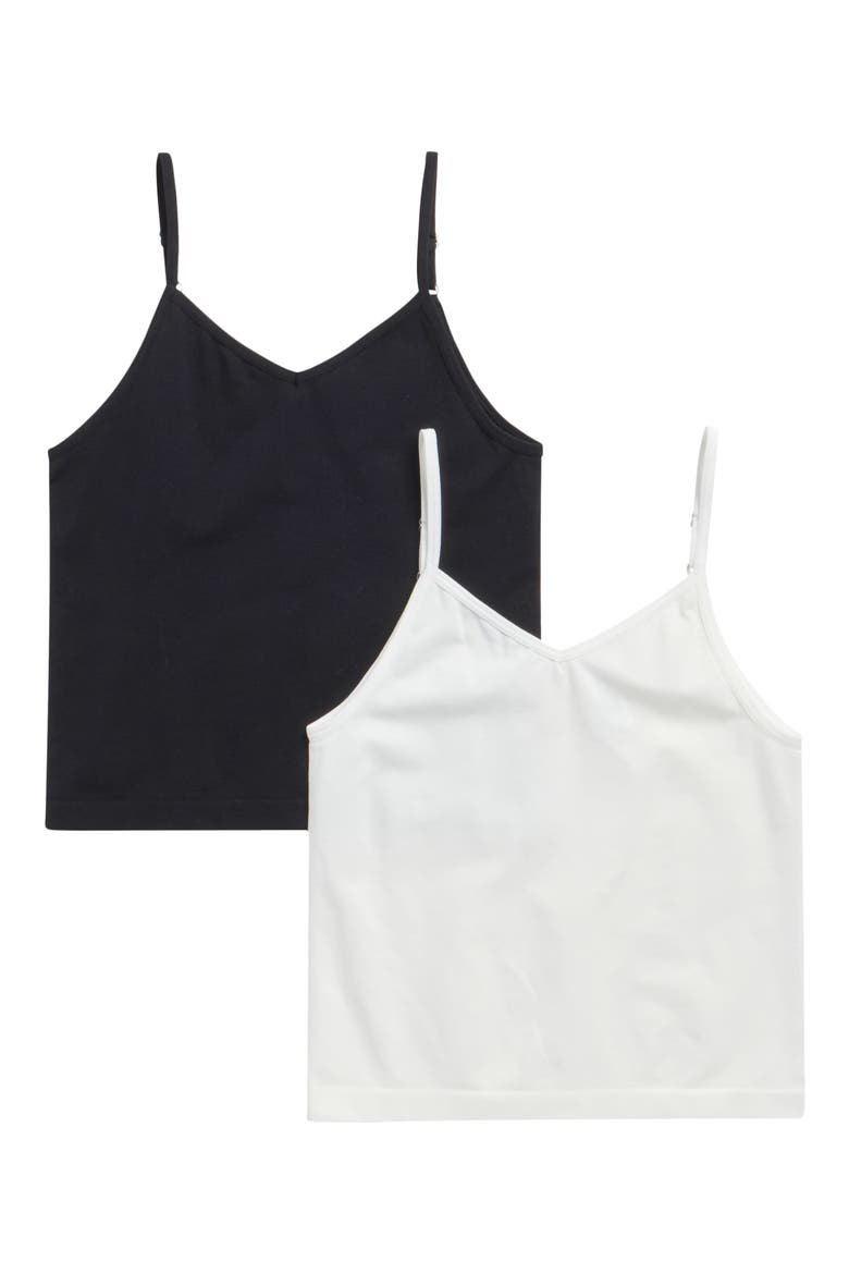 Kids' 2-Pack Knit Tanks, Main, color, WHITE BLACK