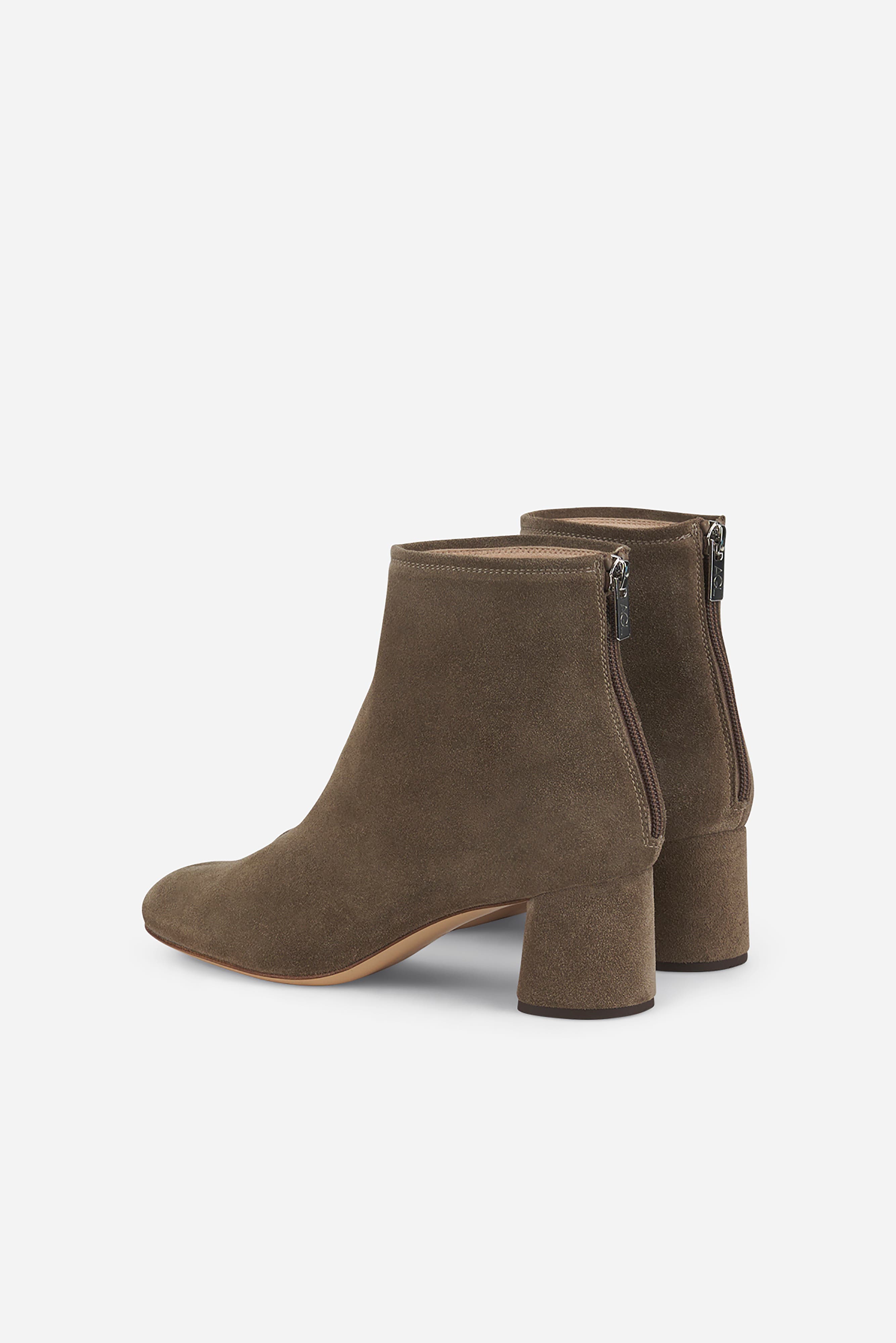 AGL Olga Water Resistant Velour Ankle Boot with Heel, Alternate, color, Taupe