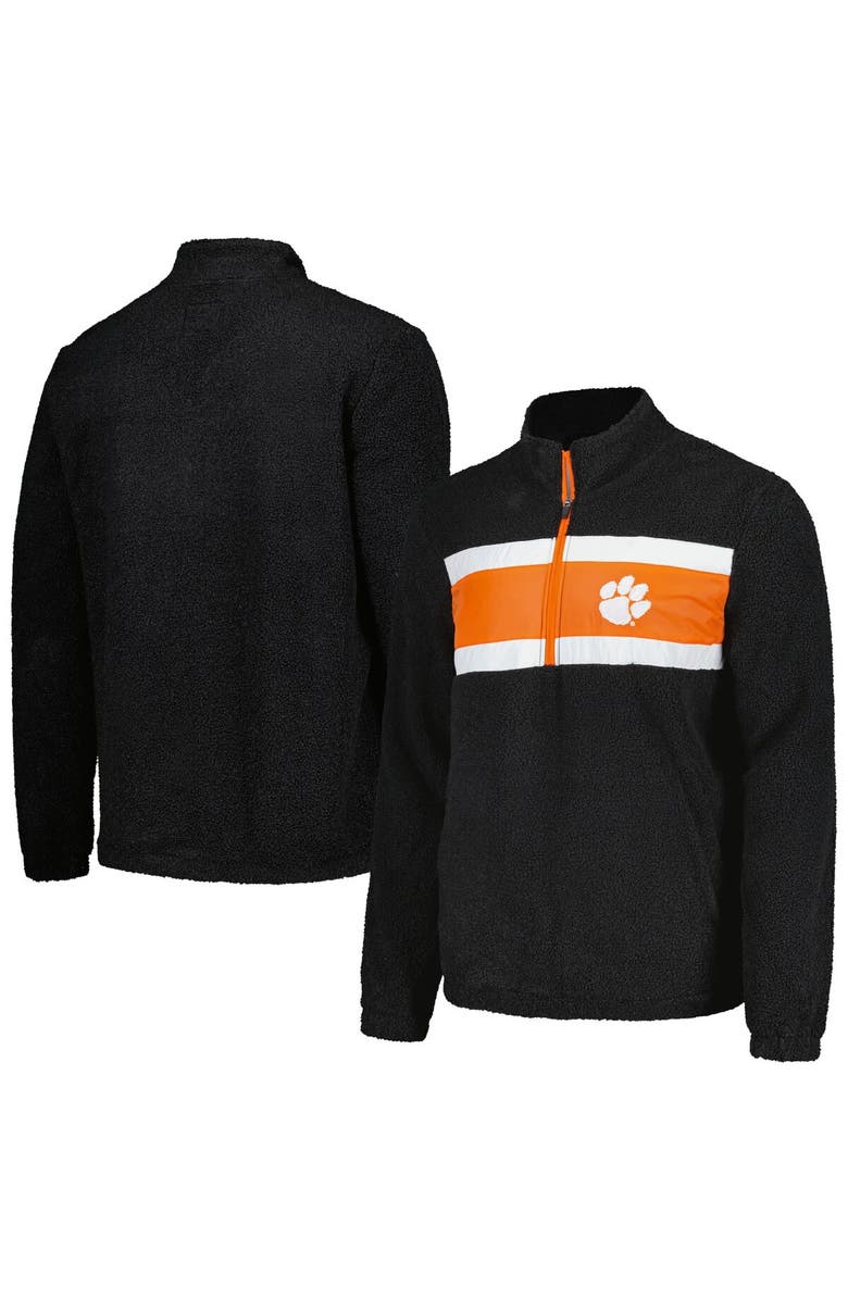 G-III SPORTS BY CARL BANKS Men's G-III Sports by Carl Banks Black Clemson Tigers Pinch Runner Half-Zip Top, Main, color, Black