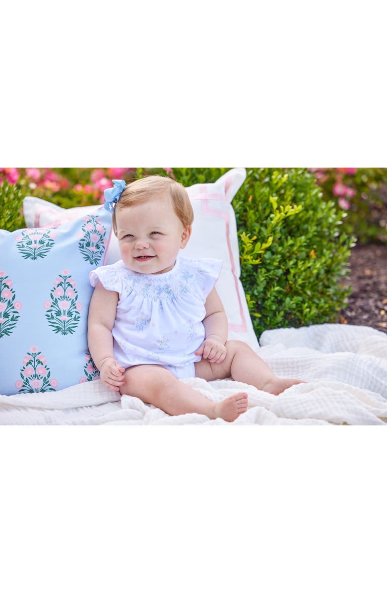 Little English Kids' Smocked Brendan Bubble, Alternate, color, Blue Bow Bouquet