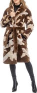GORSKI Reversible Genuine Shearling Coat with Butterfly Intarsia, Belt