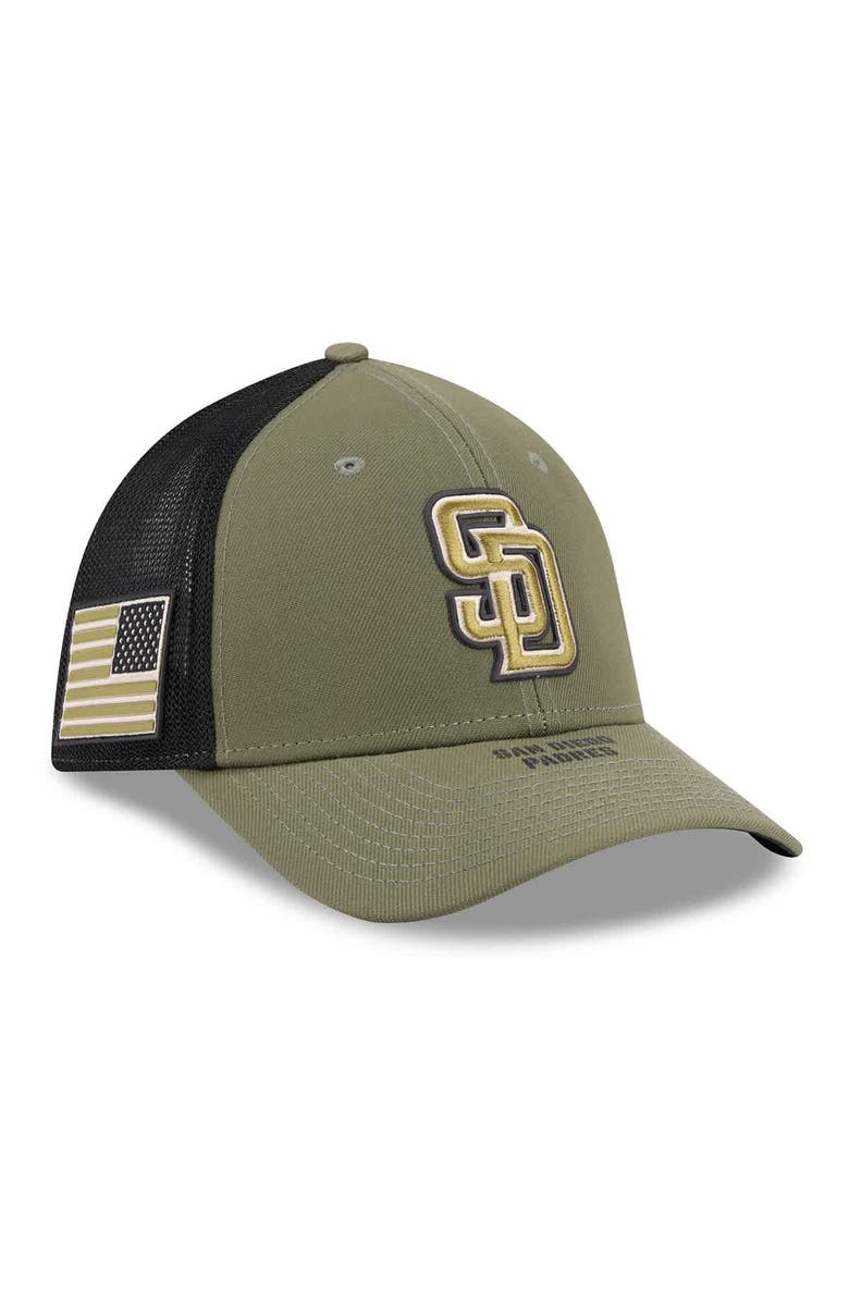 New Era Men's New Era  Olive San Diego Padres 2026 Armed Forces Day 39THIRTY M-Crown Flex Hat, Main, color, Olive