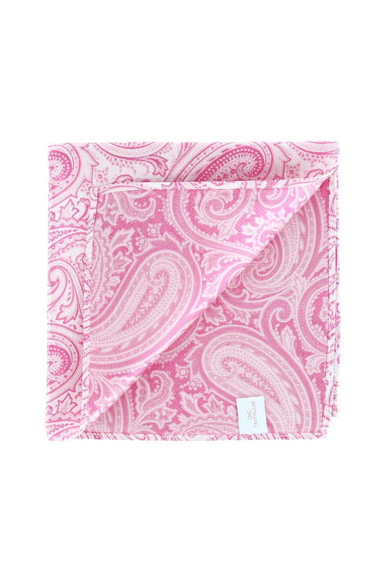 Sobee Paisley Silk Pocket Square, Alternate, color, Pink