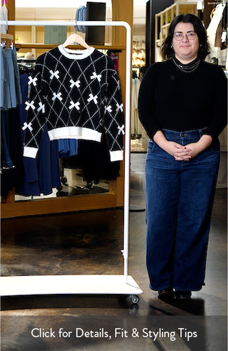 Kids' Bow Embellished Crewneck Sweater, sales video thumbnail