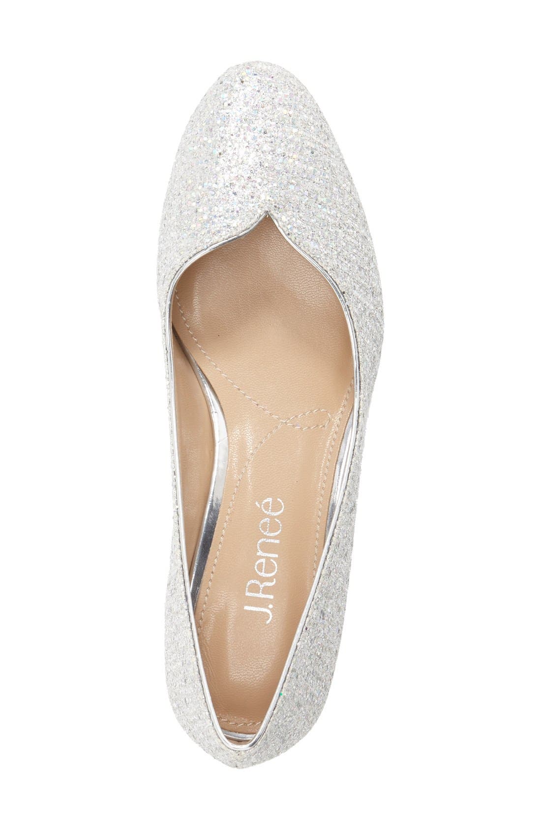 'Bambalina' Block Heel Glitter Pump, Alternate, color, SILVER GLITTER FABRIC