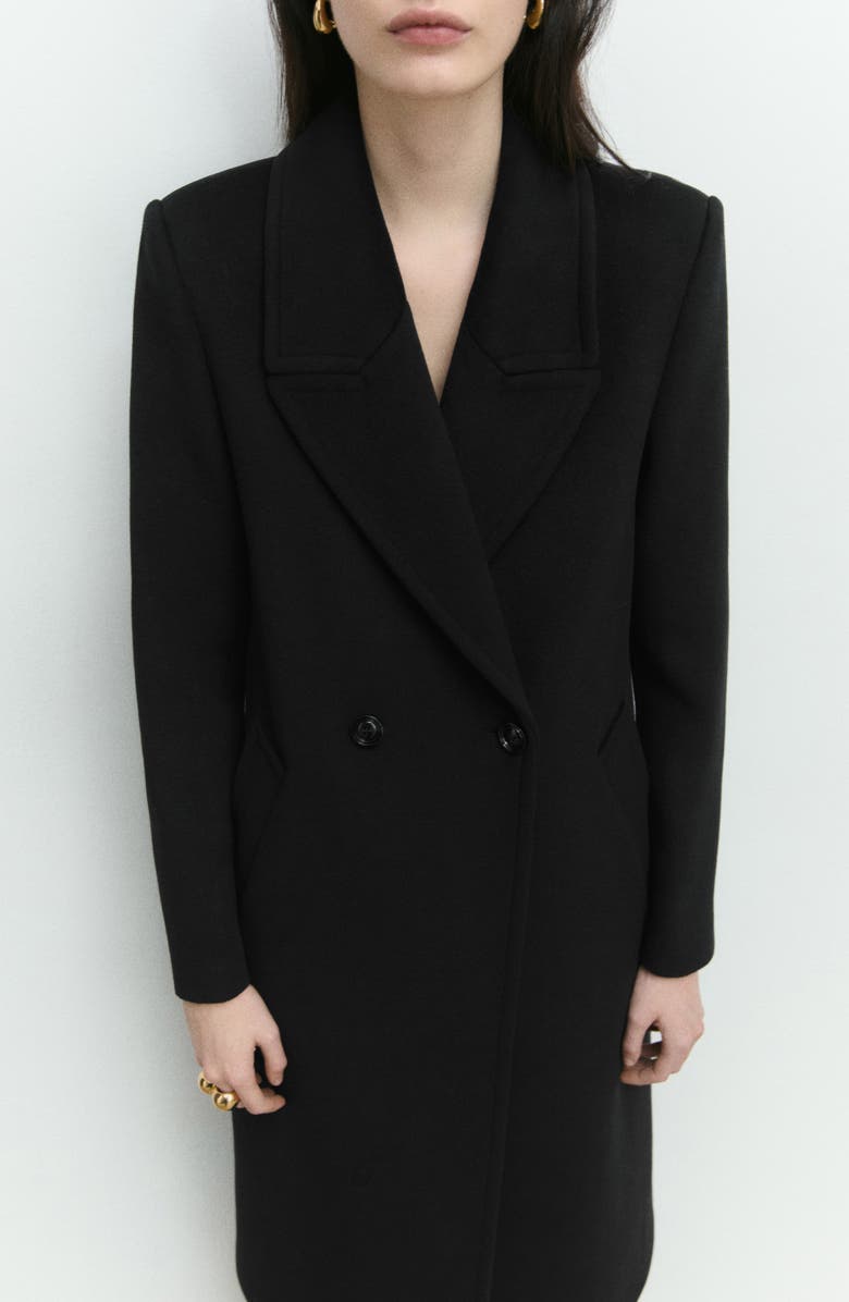 MANGO Lapels Double Breasted Coat, Alternate, color, 