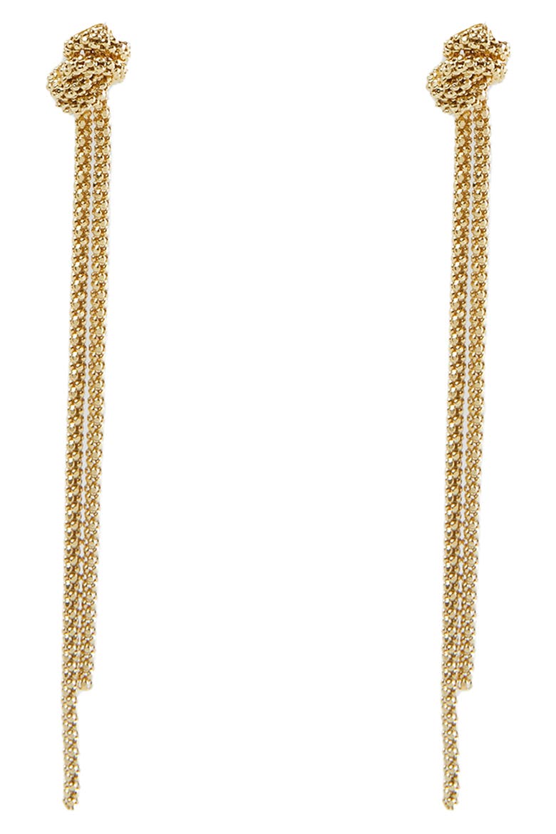 Knot Linear Earrings, Main, color, GOLD