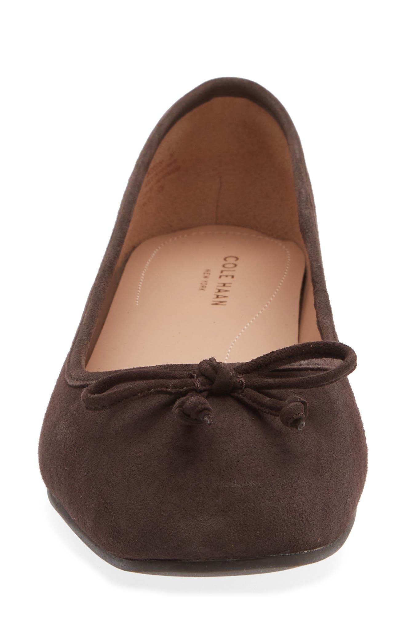 Yara Ballet Flat, Alternate, color, DARK CHOCOLATE SUEDE