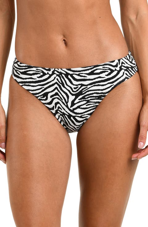 Nicole Zebra Jacquard Hipster Bikini Bottoms