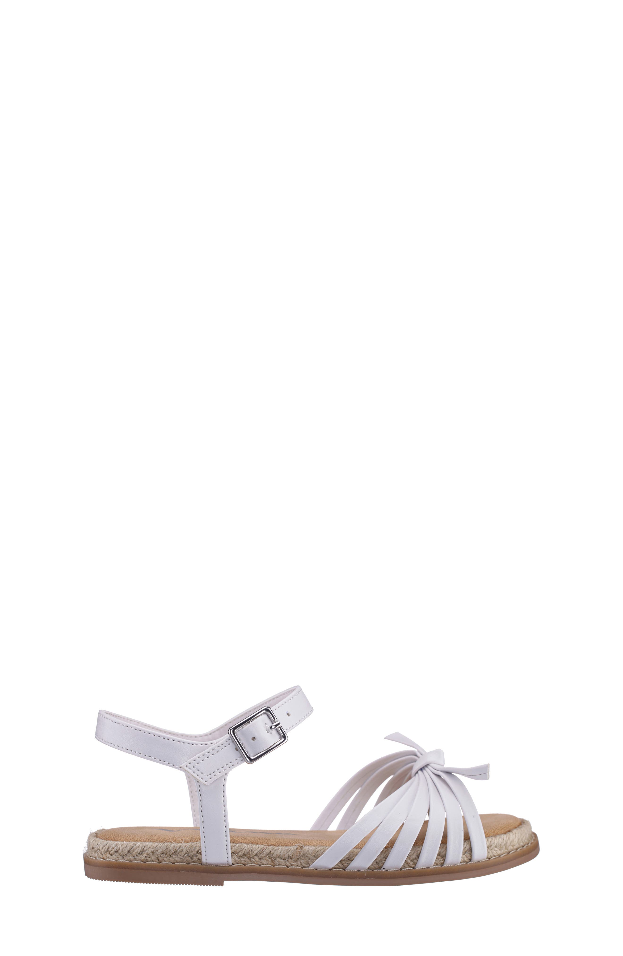 Nina Kids' Alisia Espradille Ankle Strap Sandal, Alternate, color, White Smooth