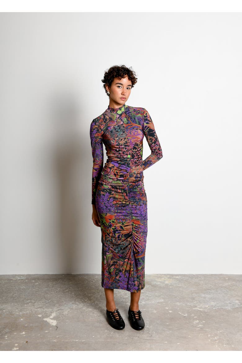 Alonia Jersey Ruched Midi Dress, Alternate, color, Horae