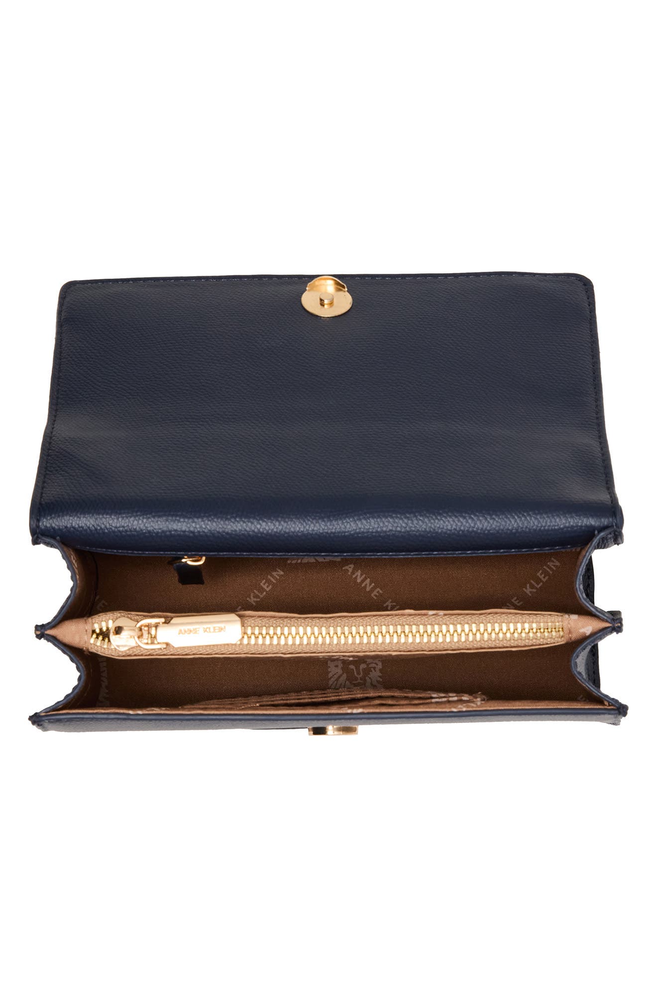 Anne Klein Belt Frame Satchel, Alternate, color, Navy