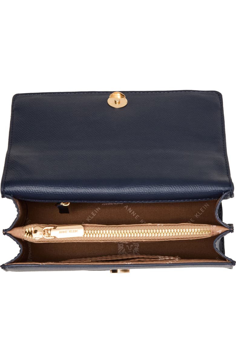 Anne Klein Belt Frame Satchel, Alternate, color, Navy