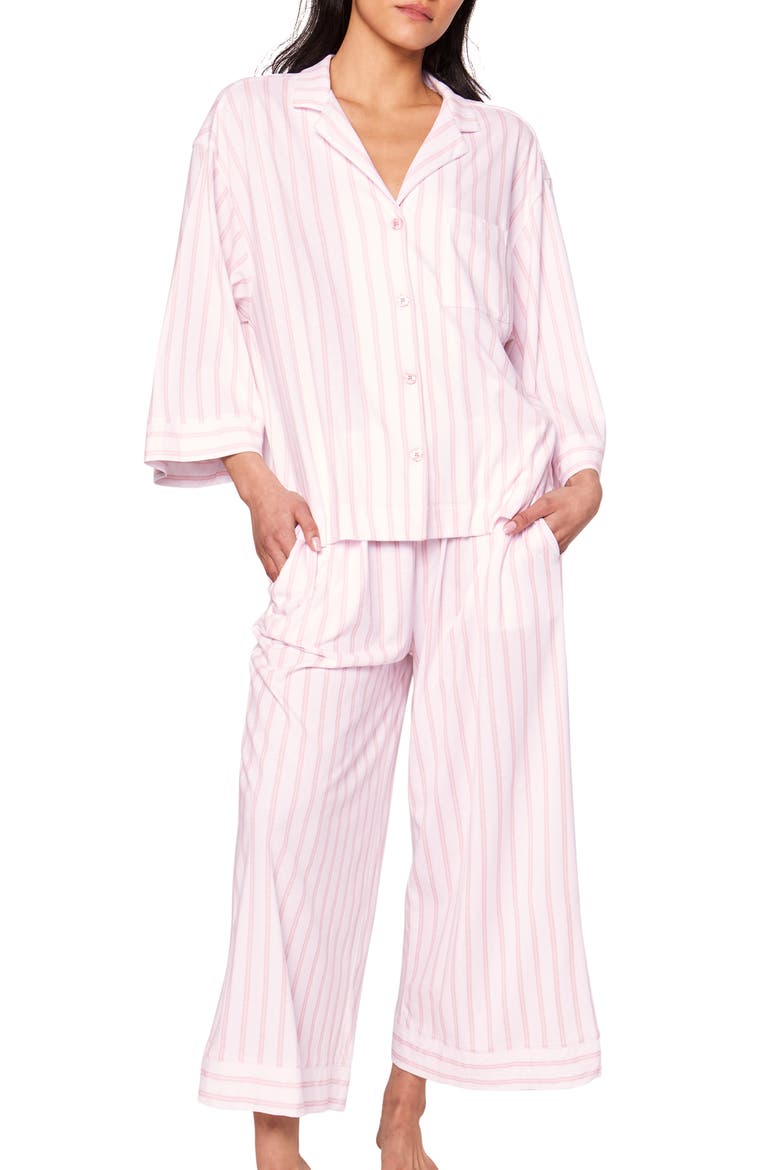 Olivia Wide Leg Pima Cotton Pajamas, Main, color, PINK