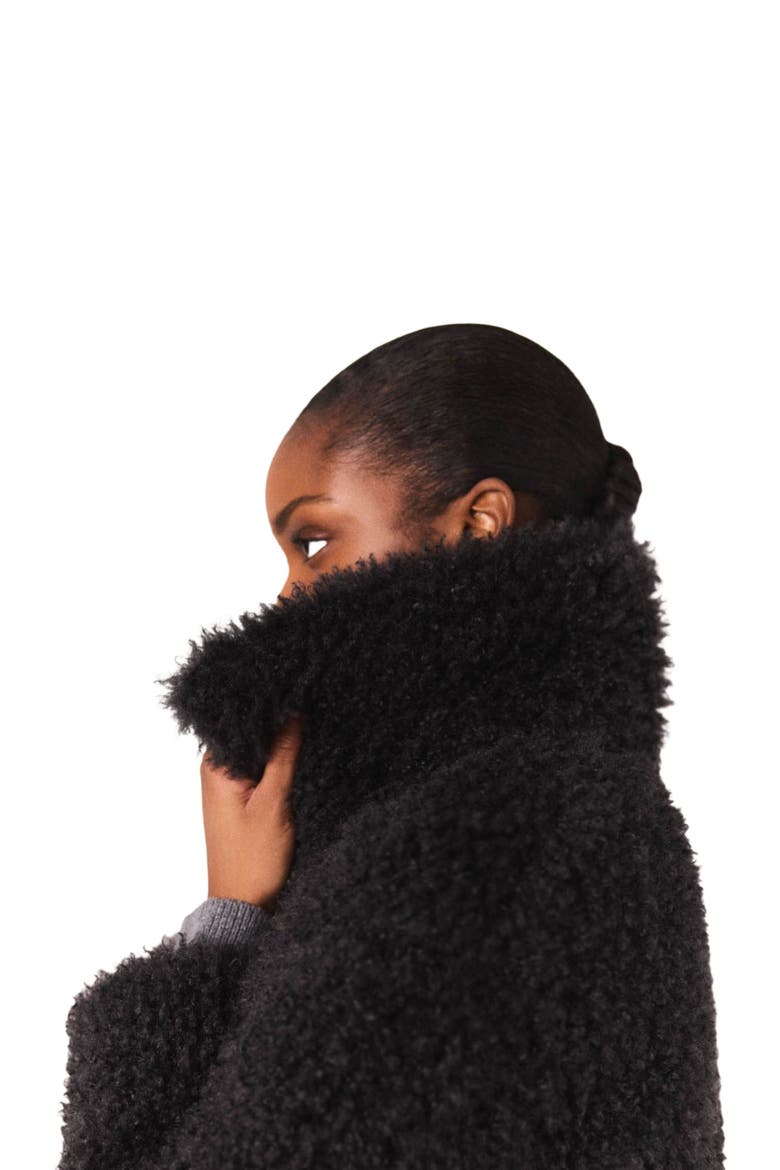 Short curly coat, Alternate, color, Anthracite grey