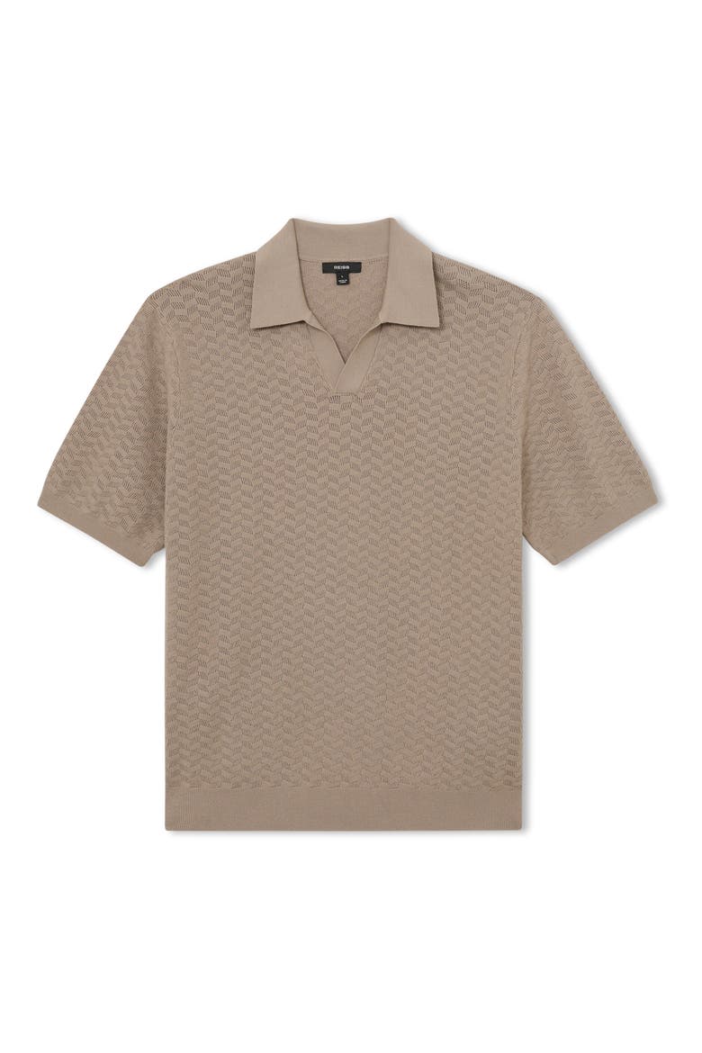 Sol Geo Open Stitch Knit Polo, Alternate, color, TAUPE BROWN