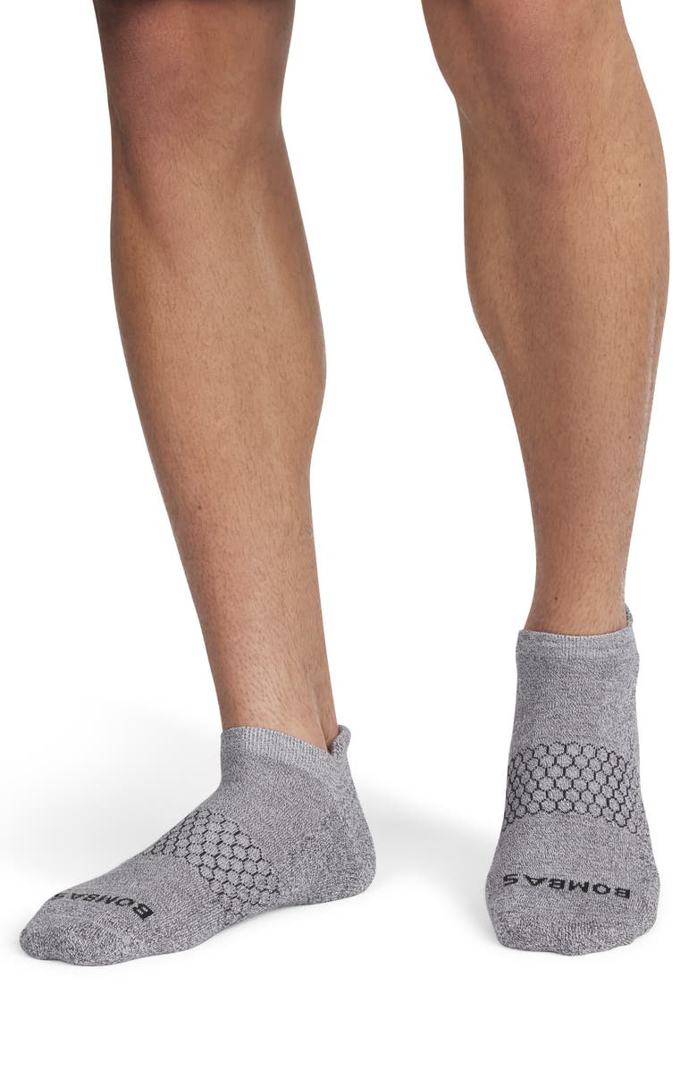 Bombas Marled Ankle Socks, Alternate, color, Charcoal