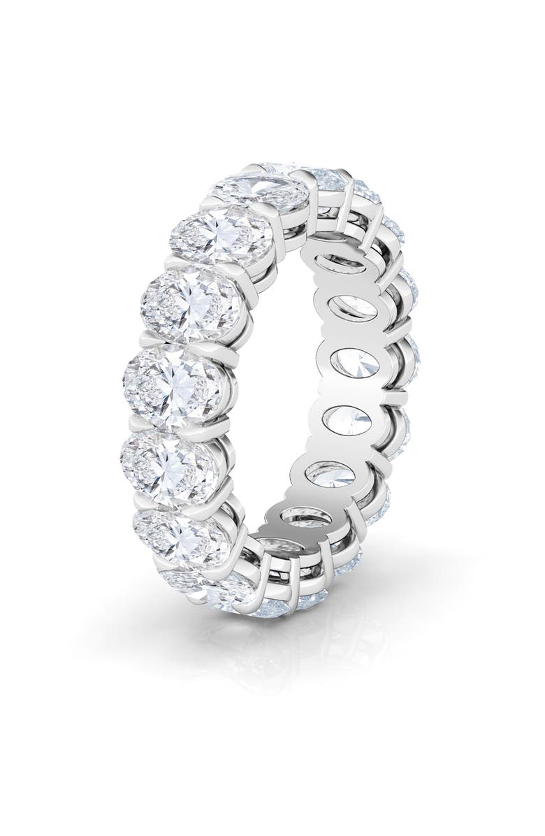 HauteCarat Oval Cut Lab Grown Diamond Eternity Band, Main, color, White Gold
