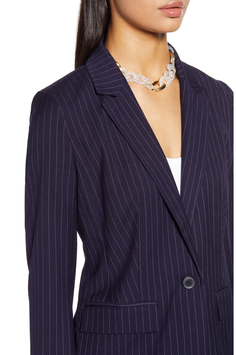 Pinstripe Blazer, Alternate, color, NAVY BROOKLYN STRIPE
