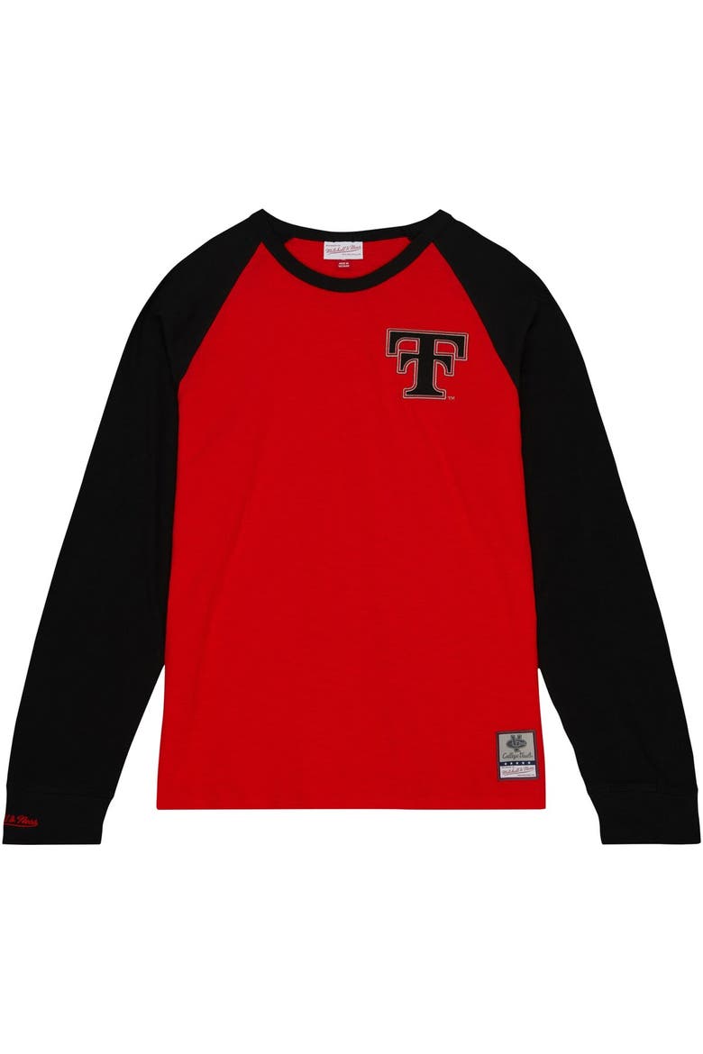 Men's Mitchell & Ness Red Texas Tech Red Raiders Legendary Slub Raglan Long Sleeve T-Shirt, Alternate, color, Red