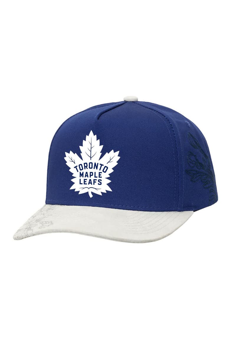 Men's Mitchell & Ness Blue/Gray Toronto Maple Leafs May Flowers Pro Crown Adjustable Hat, Main, color, Blue