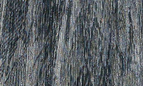Socialite Metallic Long Sleeve Tiered Chiffon Midi Dress In Gray