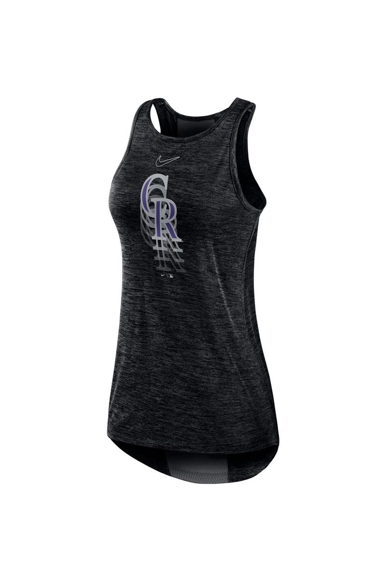 Women's Nike Black Colorado Rockies Logo Fade High Neck Performance Tank Top, Alternate, color, Black