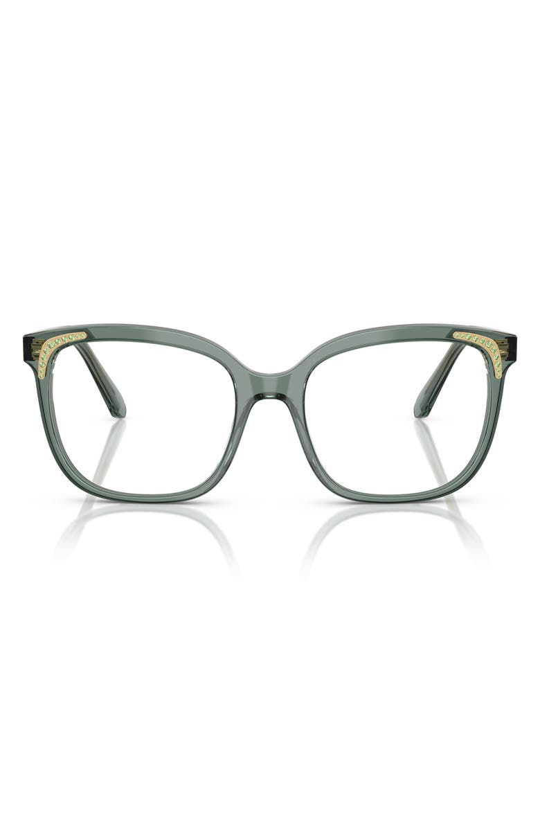 Swarovski 52mm Butterfly Optical Glasses, Main, color, Transparent Green/ Demo Lens