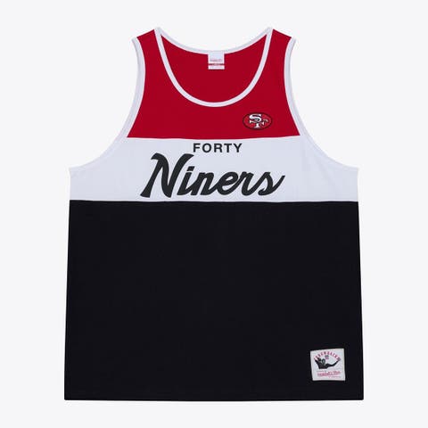 Men's Mitchell & Ness  Black/Scarlet San Francisco 49ers Head Coach Tank Top