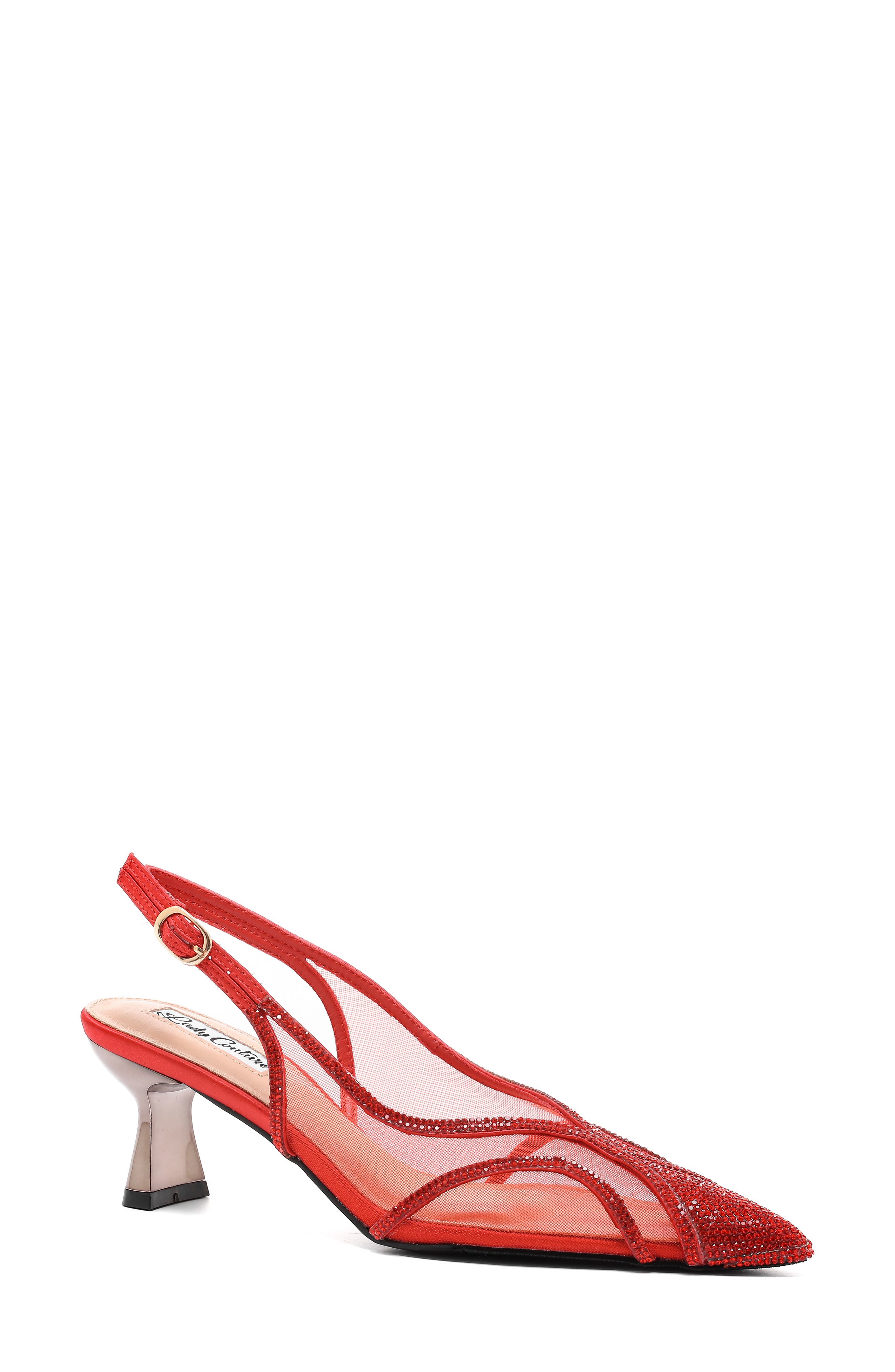 Fancy Slingback Pump, Main, color, RED
