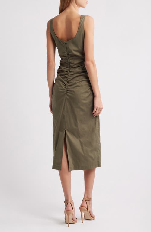 CHARLES HENRY CHARLES HENRY RUCHED TANK MIDI DRESS