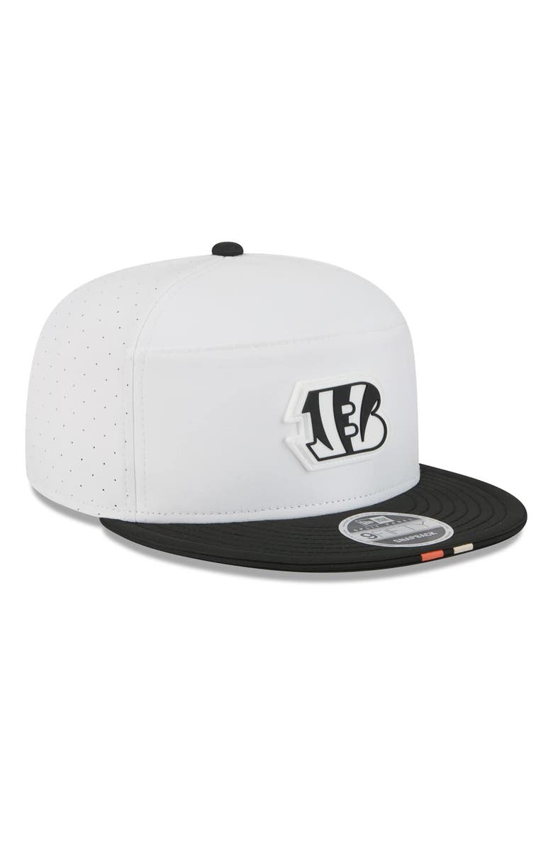 New Era Men's New Era White/Black Cincinnati Bengals 2025 NFL Training Camp Split Panel 9FIFTY Snapback Hat, Alternate, color,