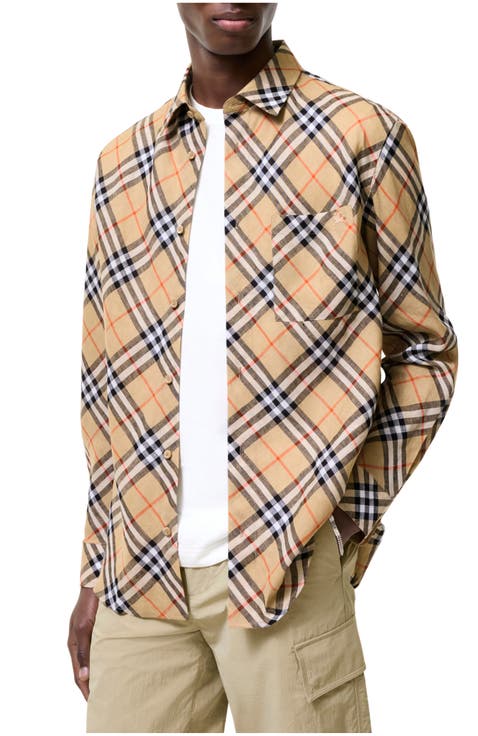 Relaxed Fit Check Linen Shirt