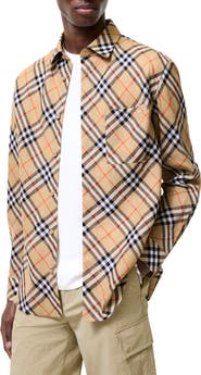 Burberry Relaxed Fit Check Linen Shirt