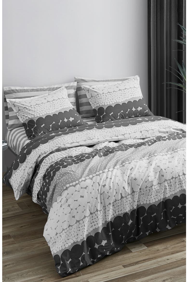 Jurmo Comforter & Sham Set, Main, color, DARK GREY