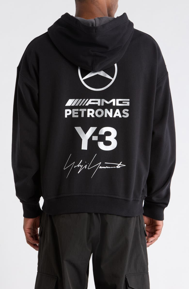 Y-3 F1 Graphic Front Zip Hoodie, Alternate, color, Black