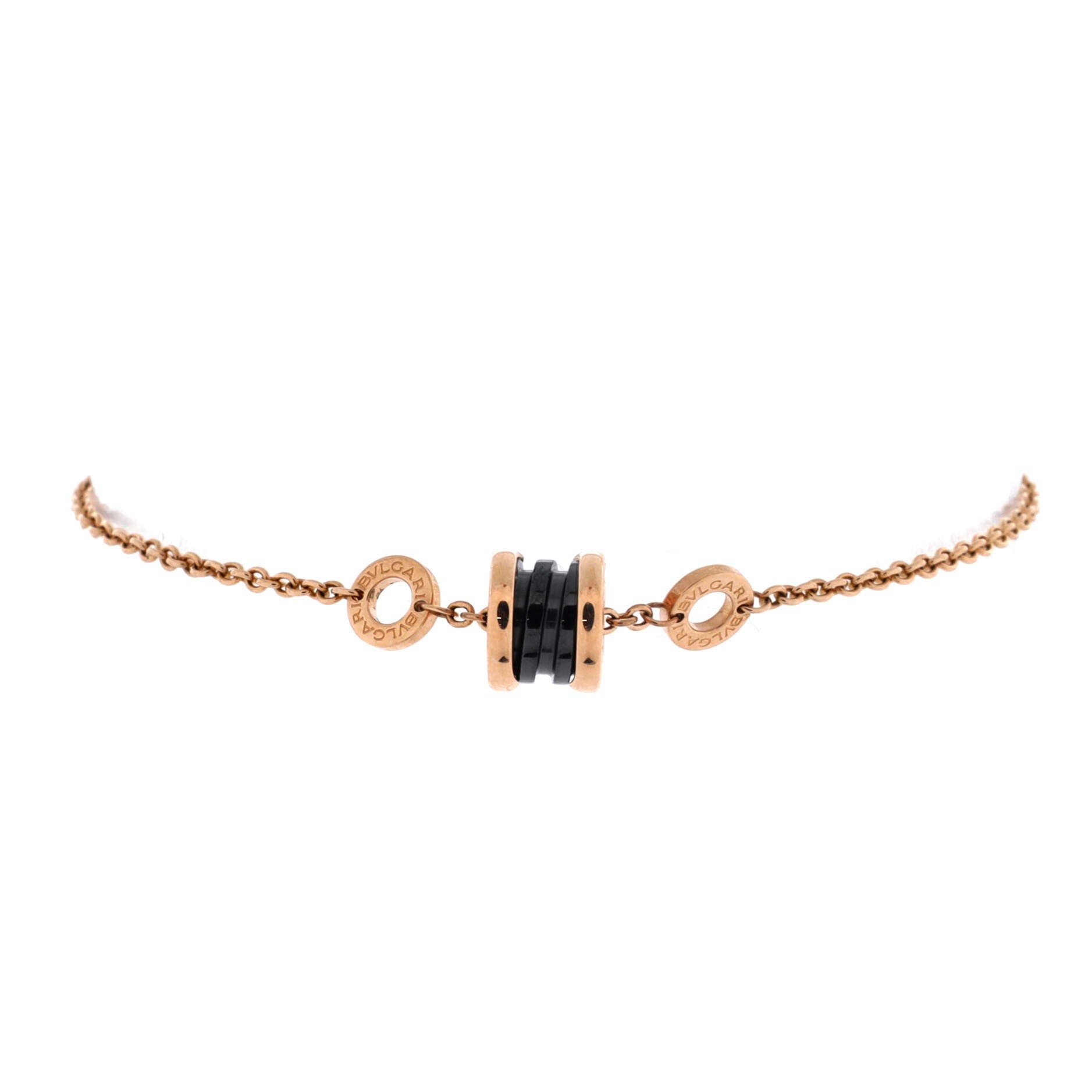 B.Zero1 Soft Bracelet 18K Rose Gold with Ceramic, Main, color, Metallic Gold
