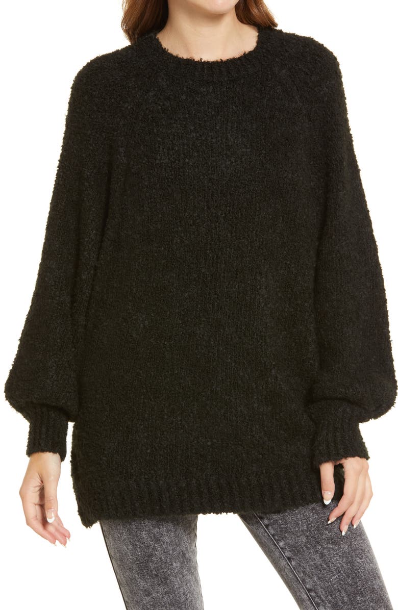 Topshop Bouclé Oversize Sweater, Main, color,
