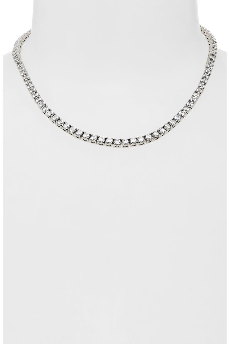 Cubic Zirconia Tennis Necklace, Alternate, color, CRYSTAL