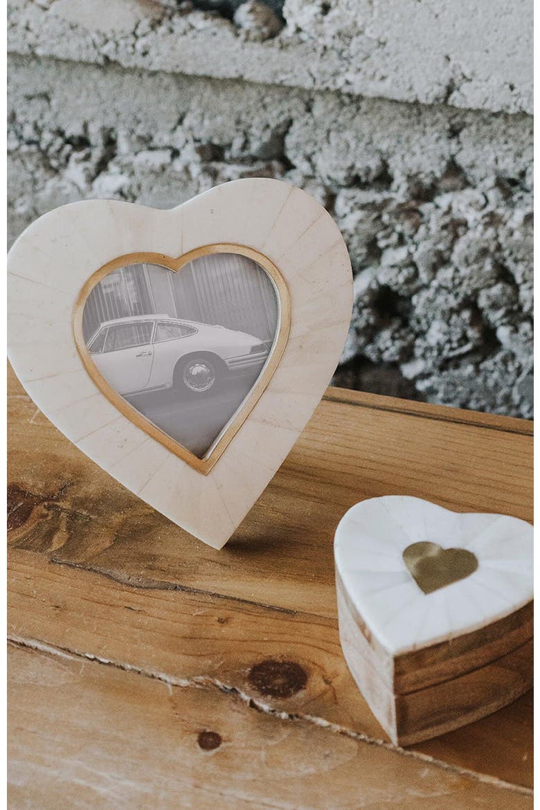 Mukhendu Heart 3x3 Cream Picture Frame - Handmade, Alternate, color, White