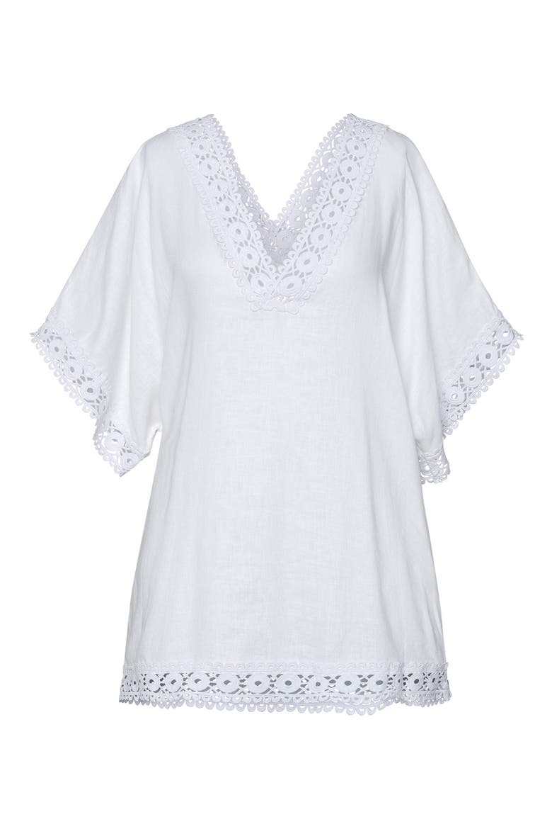 Lakeside V-Neck Cover-Up Tunic, Alternate, color, WHITE
